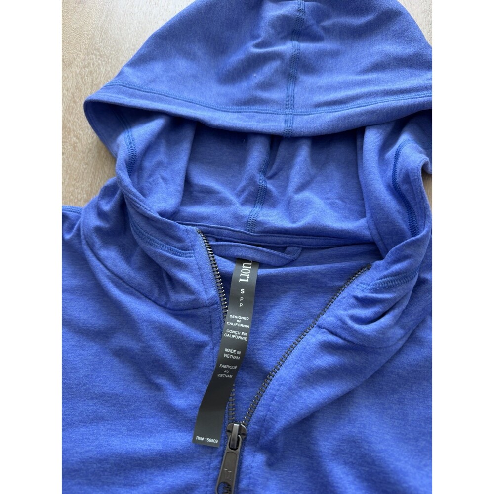 Vuori NWOT Halo Modern Zip Hoodie Bright Iris Heather Blue Size Small - Picture 5 of 8